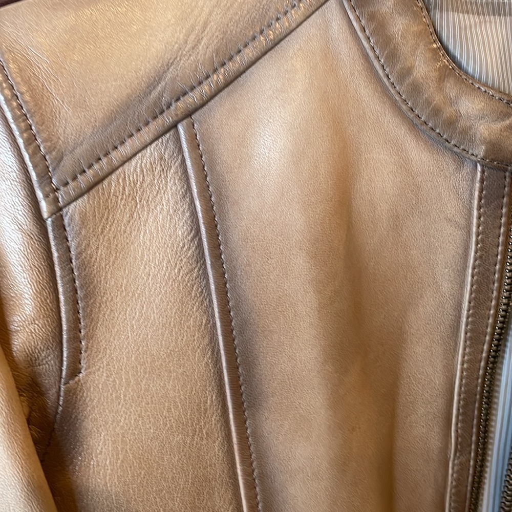 Tan Leather Jacket - Picture 4 of 4